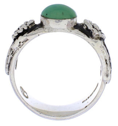 Southwest Sterling Silver Turquoise Flower Ring Size 5-3/4 TX28119