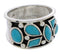 Southwestern Genuine Sterling Silver Turquoise Ring Size 6-3/4 TX28269