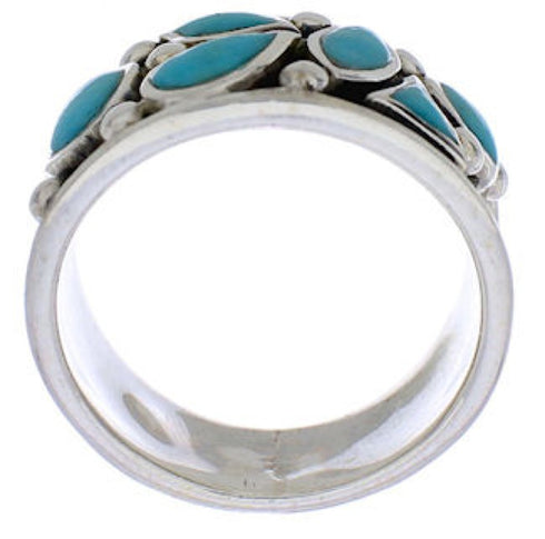 Southwestern Genuine Sterling Silver Turquoise Ring Size 6-3/4 TX28269