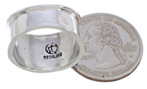 Southwestern Genuine Sterling Silver Turquoise Ring Size 6-3/4 TX28269