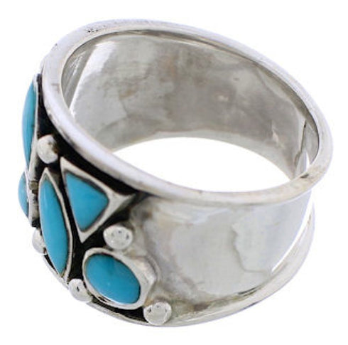 Silver Turquoise Southwest Ring Size 7-1/2 TX28320