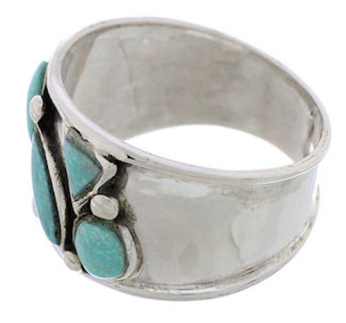 Sterling Silver Turquoise Southwest Jewelry Ring Size 7-3/4 TX28326
