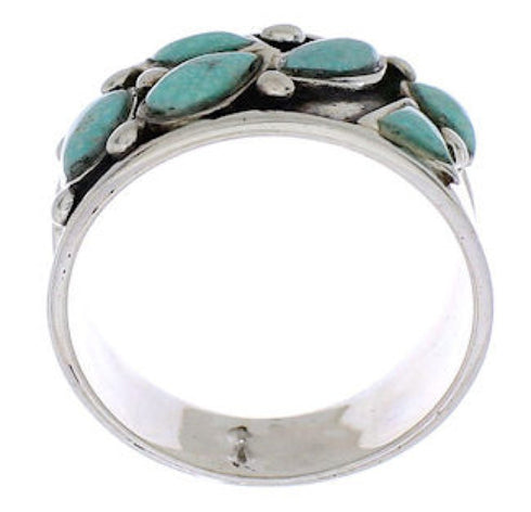 Sterling Silver Turquoise Southwest Jewelry Ring Size 7-3/4 TX28326