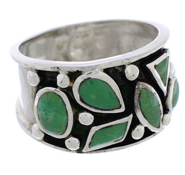 Southwest Genuine Sterling Silver Turquoise Ring Size 6-1/4 TX28343