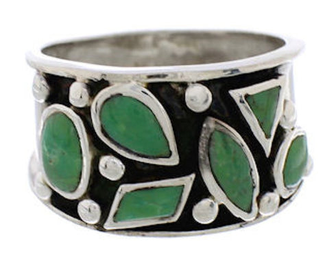 Southwest Genuine Sterling Silver Turquoise Ring Size 6-1/4 TX28343