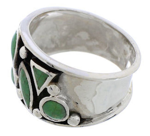 Southwest Genuine Sterling Silver Turquoise Ring Size 6-1/4 TX28343
