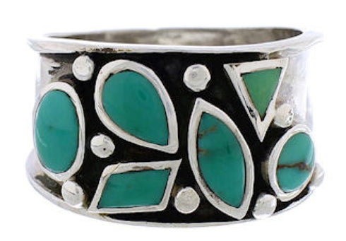 Southwest Sterling Silver Turquoise Ring Size 7 TX28352