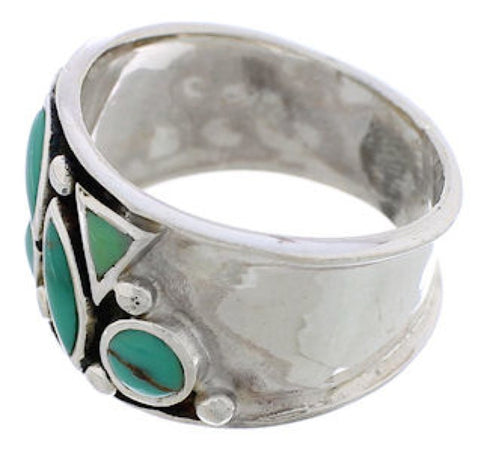 Southwest Sterling Silver Turquoise Ring Size 7 TX28352