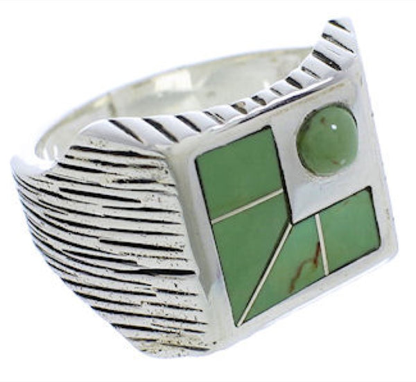Sterling Silver Southwestern Turquoise Ring Size 12 UX33180