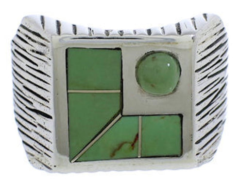 Sterling Silver Southwestern Turquoise Ring Size 12 UX33180