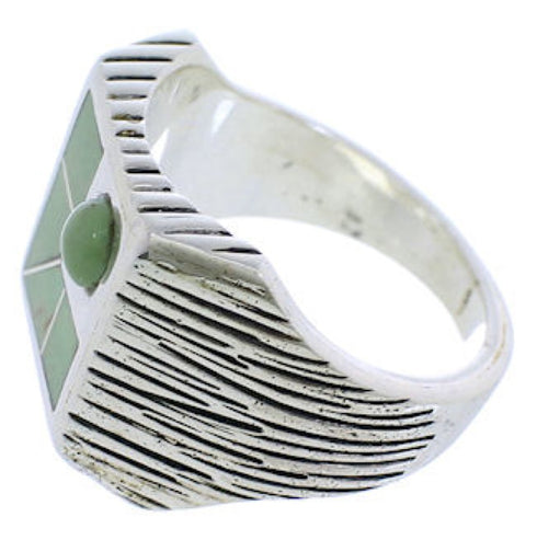 Sterling Silver Southwestern Turquoise Ring Size 12 UX33180