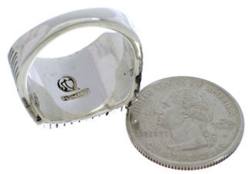 Sterling Silver Southwestern Turquoise Ring Size 12 UX33180