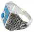 Genuine Sterling Silver Turquoise Ring Size 11-3/4 UX33190