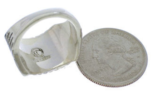 Southwestern Sterling Silver And Turquoise Ring Size 9-1/2 UX33223