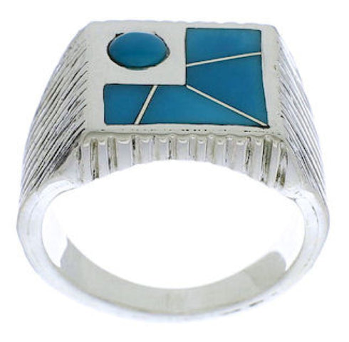 Southwest Sterling Silver And Turquoise Ring Size 12-1/4 UX33235