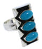 Turquoise Southwest Sterling Silver Ring Size 8-1/4 UX33264