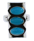 Southwestern Sterling Silver And Turquoise Ring Size 8 UX33263