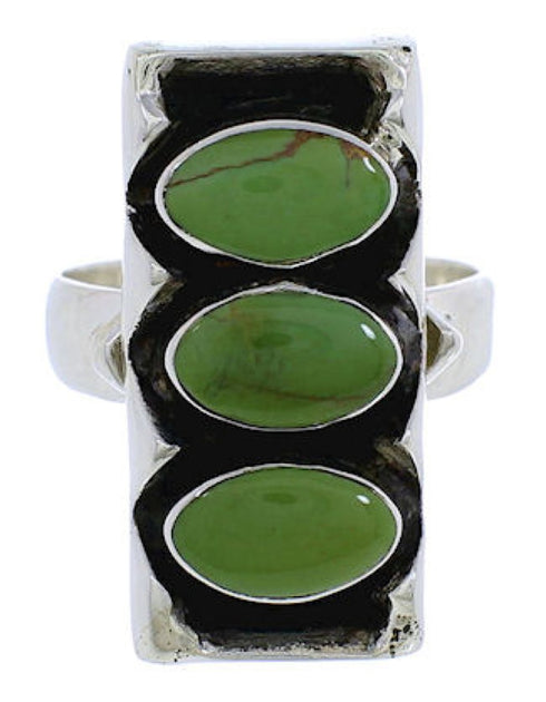 Turquoise And Authentic Sterling Silver Ring Size 7-1/2 UX33282