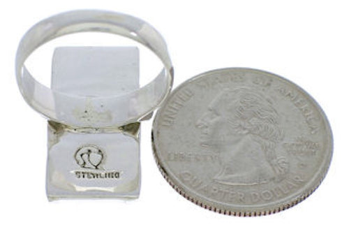 Turquoise And Authentic Sterling Silver Ring Size 7-1/2 UX33282