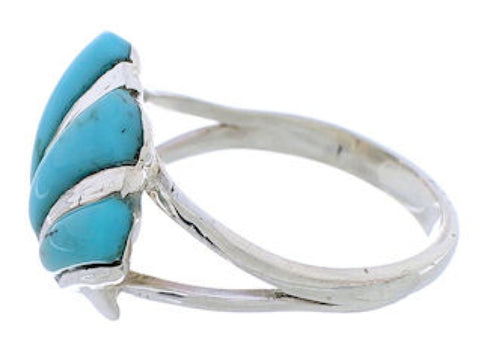 Turquoise Seashell Silver Ring Size 5 FX22318