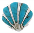 Sterling Silver Turquoise Seashell Ring Size 5-3/4 FX22321