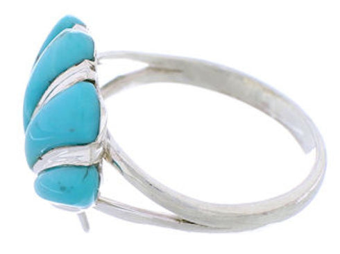 Seashell Jewelry Turquoise Silver Ring Size 8-1/4 FX22331
