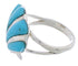Silver Seashell Southwest Jewelry Turquoise Ring Size 5-1/2 FX22341