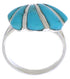 Silver Seashell Southwest Jewelry Turquoise Ring Size 5-1/2 FX22341