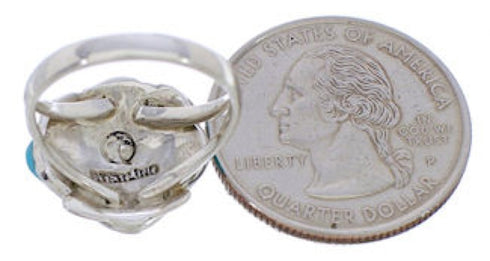 Silver Seashell Southwest Jewelry Turquoise Ring Size 5-1/2 FX22341