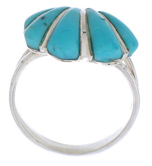 Turquoise Southwest Seashell Sterling Silver Ring Size 6-1/2 FX22361