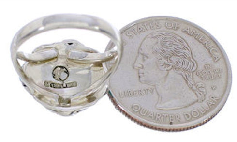 Turquoise Southwest Seashell Sterling Silver Ring Size 6-1/2 FX22361