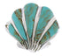 Turquoise Southwest Seashell Silver Ring Size 6-1/2 FX22362