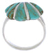 Turquoise Southwest Seashell Silver Ring Size 6-1/2 FX22362