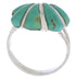 Sterling Silver Seashell Jewelry Turquoise Ring Size 8-3/4 FX22372