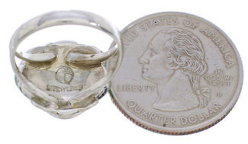 Sterling Silver Jewelry Seashell Turquoise Ring Size 5-3/4 FX22371