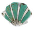 Sterling Silver Southwest Seashell Turquoise Ring Size 7-3/4 FX22374
