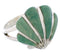 Southwest Turquoise Inlay Silver Seashell Ring Size 4-3/4 FX22380