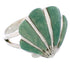 Southwest Turquoise Inlay Silver Seashell Ring Size 4-3/4 FX22380
