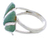 Southwest Turquoise Inlay Silver Seashell Ring Size 4-3/4 FX22380