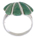 Southwest Turquoise Inlay Silver Seashell Ring Size 4-3/4 FX22380