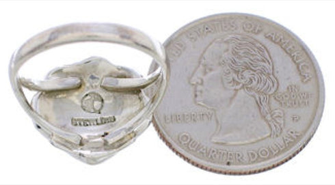 Silver Mother Of Pearl Southwest Seashell Ring Size 4-3/4 FX22312
