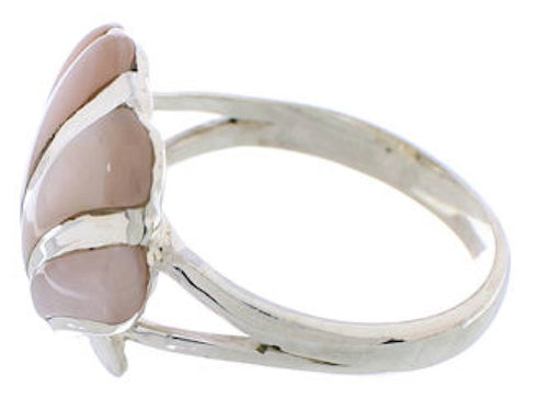 Pink Shell Seashell Silver Ring Size 8-1/2 FX22357