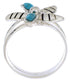 Turquoise Silver Flower Ring Size 8-1/2 FX22213