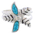 Flower Turquoise Silver Ring Size 6-1/4 FX22232