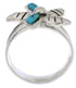 Flower Southwest Silver Turquoise Ring Size 8-1/4 FX22241