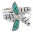 Silver Flower Turquoise Ring Size 7-1/4 FX22251