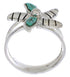 Silver Flower Turquoise Ring Size 7-1/4 FX22251