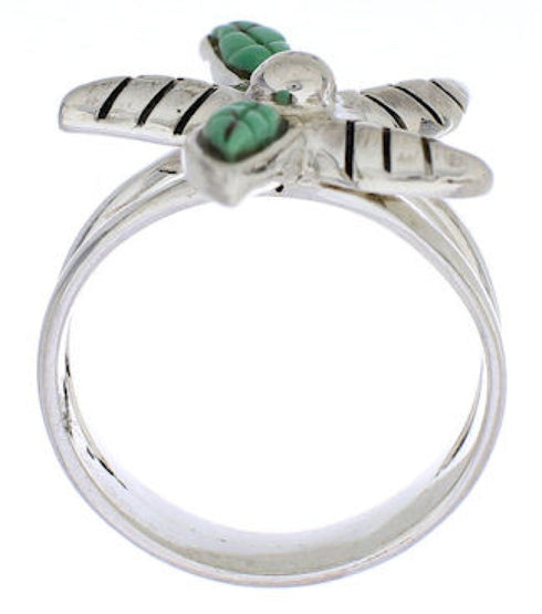 Silver Southwest Flower Turquoise Ring Size 6-1/2 FX22253
