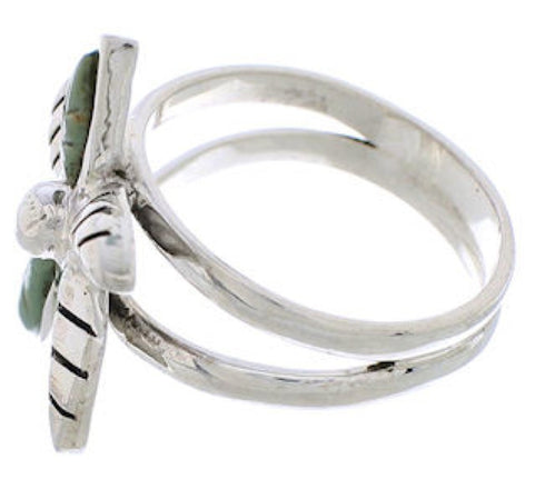 Turquoise Flower Silver Southwest Ring Size 5-1/2 FX22284