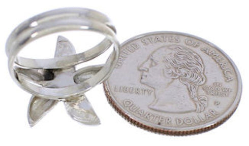 Turquoise Flower Silver Southwest Ring Size 5-1/2 FX22284